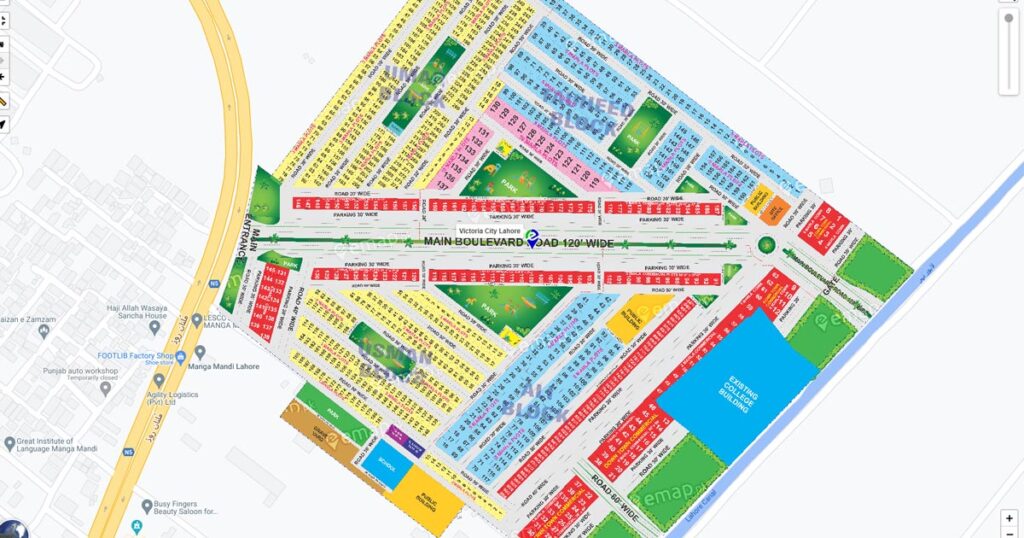 Victoria City Lahore Map